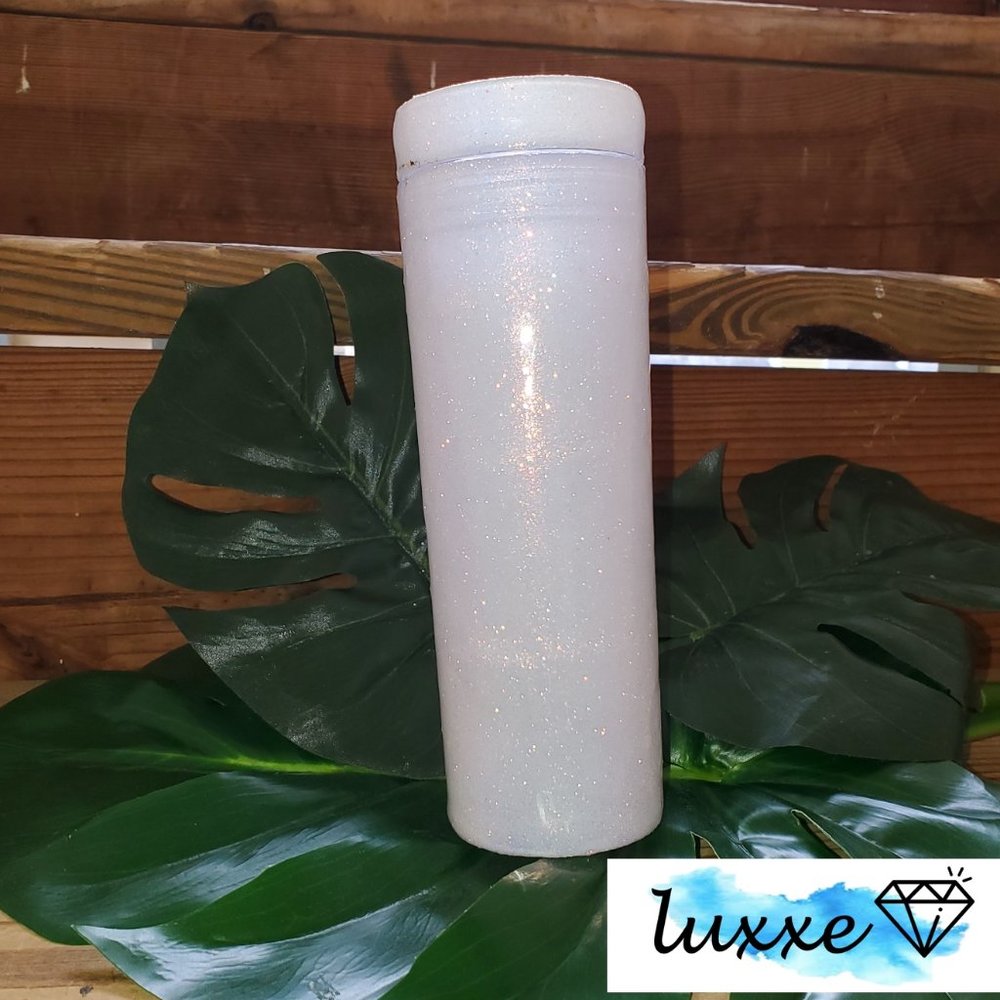 White Glittered Tumbler